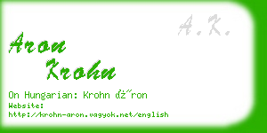 aron krohn business card